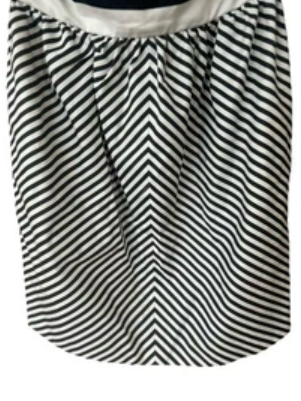 Alice + Olivia Strapless Fit Flare Mini Dress Black White Stripe 2 - Picture 8 of 10